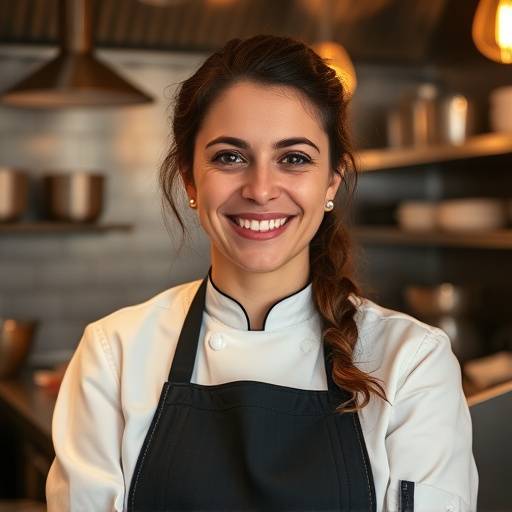 Chef Adriana Rossi smiling in her restaurant kitchen