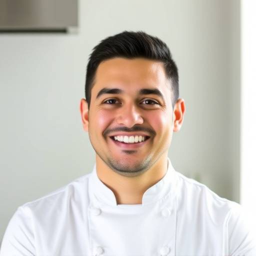 Chef Javier Rodriguez smiling in his whites