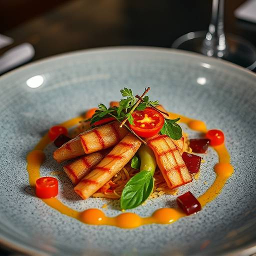 Modern plating of a creative and innovative dish