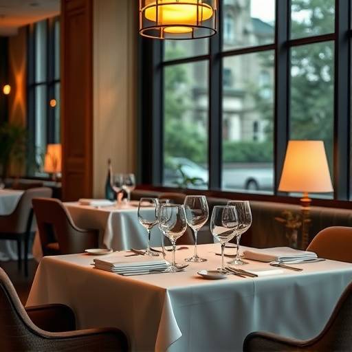 Table setting in the restaurant