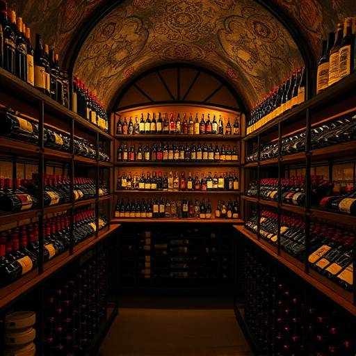 The Gilded Spoon's extensive wine cellar, filled with rare and vintage bottles